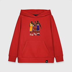 Толстовка детская хлопковая Kobe, Michael, LeBron, цвет: красный