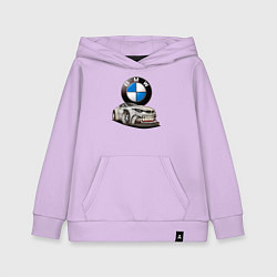 Толстовка детская хлопковая BMW оскал, цвет: лаванда