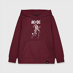 Толстовка детская хлопковая ACDC, цвет: меланж-бордовый
