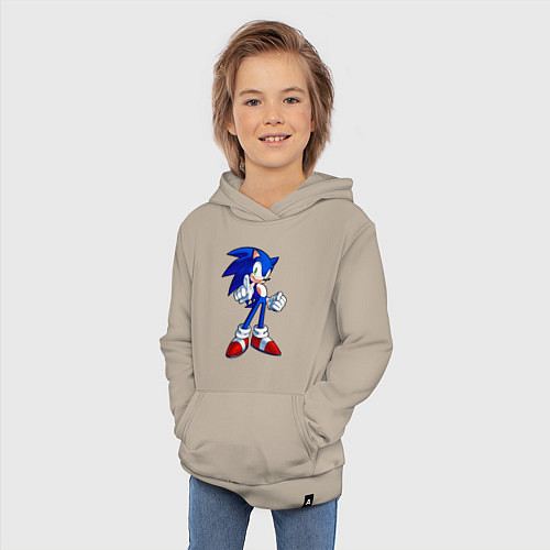 Детская толстовка-худи SONIC / Миндальный – фото 3
