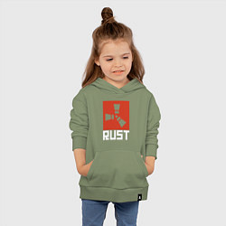 Толстовка детская хлопковая RUST, цвет: авокадо — фото 2
