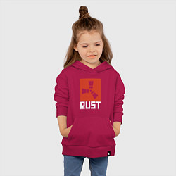 Толстовка детская хлопковая RUST, цвет: маджента — фото 2