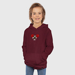 Толстовка детская хлопковая Payton Moormeier, цвет: меланж-бордовый — фото 2