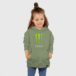 Толстовка детская хлопковая MONSTER ENERGY, цвет: авокадо — фото 2