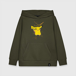 Толстовка детская хлопковая Pikachu, цвет: хаки
