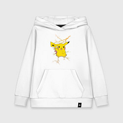 Толстовка детская хлопковая Pikachu, цвет: белый