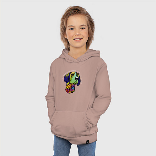 Детская толстовка-худи Берегись курцхаара / Пыльно-розовый – фото 3