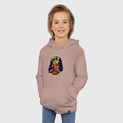 Толстовка детская хлопковая Берегись кавалер кинг спаниеля, цвет: пыльно-розовый — фото 2