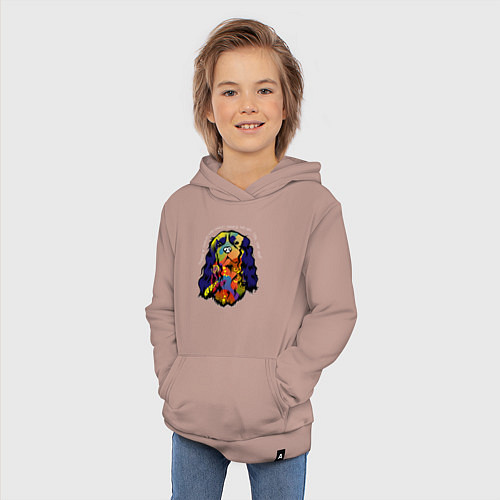 Детская толстовка-худи Берегись кавалер кинг спаниеля / Пыльно-розовый – фото 3