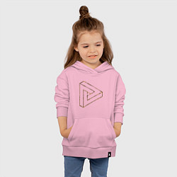 Толстовка детская хлопковая 3D Треугольник, цвет: светло-розовый — фото 2