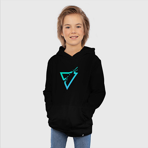 Детская толстовка-худи Paint Drop Triangle / Черный – фото 3