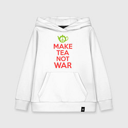 Толстовка детская хлопковая Make tea not war, цвет: белый