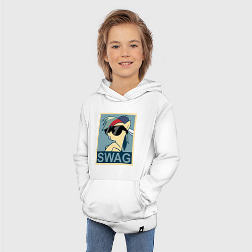 Детская толстовка-худи Rainbow Dash swag / Белый – фото 3