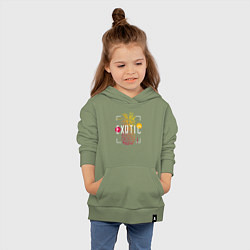Толстовка детская хлопковая Ананас с надписью Exotic, цвет: авокадо — фото 2