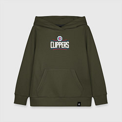 Толстовка детская хлопковая Los Angeles Clippers, цвет: хаки