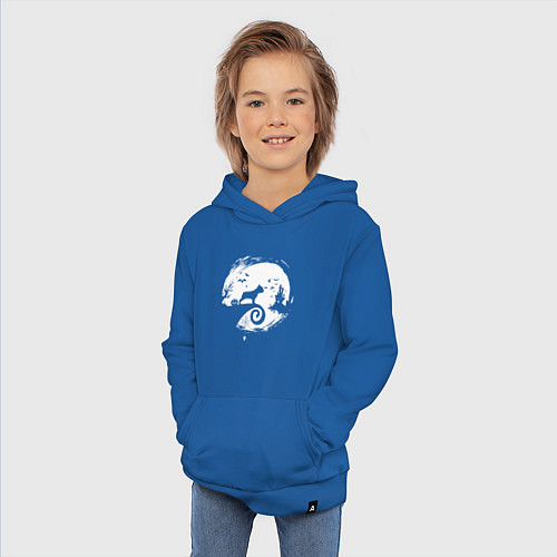 Детская толстовка-худи Полнолуние Французский бульдог / Синий – фото 3