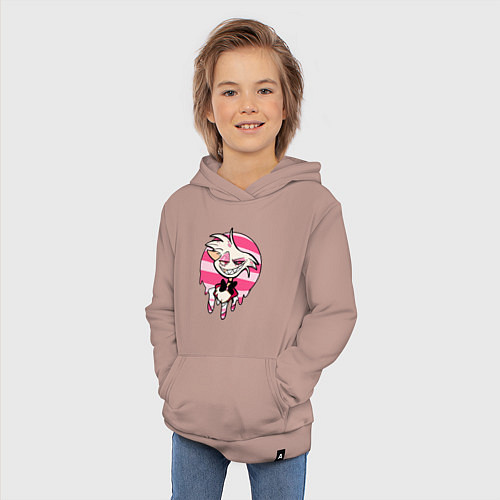 Детская толстовка-худи ОТЕЛЬ ХАЗБИН / Пыльно-розовый – фото 3