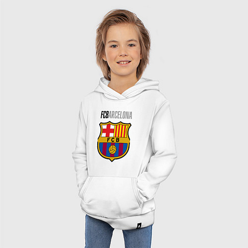 Детская толстовка-худи Barcelona FC / Белый – фото 3