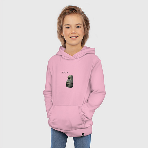 Детская толстовка-худи Каменное лицо / Светло-розовый – фото 3