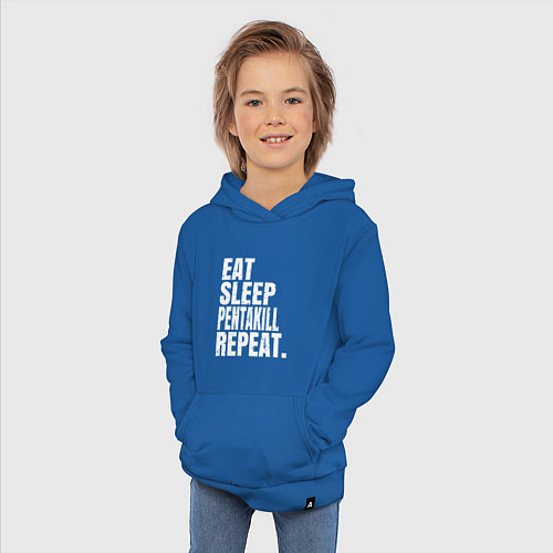 Детская толстовка-худи EAT SLEEP PENTAKILL REPEAT / Синий – фото 3