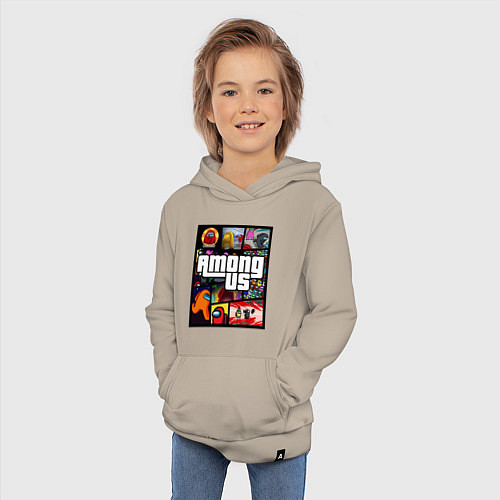 Детская толстовка-худи AMONG US GTA / Миндальный – фото 3