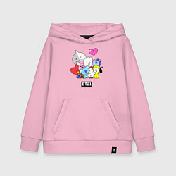 Толстовка детская хлопковая BT21, цвет: светло-розовый