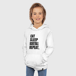 Толстовка детская хлопковая EAT SLEEP BASKETBALL REPEAT, цвет: белый — фото 2