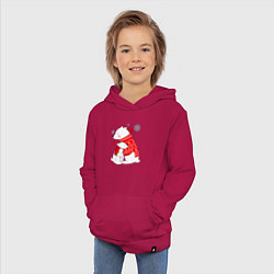 Толстовка детская хлопковая Медведица с медвежонеком, цвет: маджента — фото 2