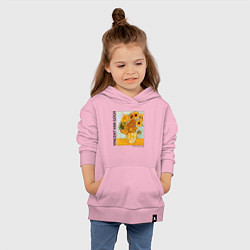 Толстовка детская хлопковая Подсолнухи Винсент Ван Гог, цвет: светло-розовый — фото 2