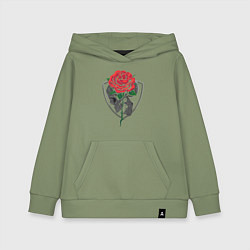 Толстовка детская хлопковая Skull&Rose, цвет: авокадо