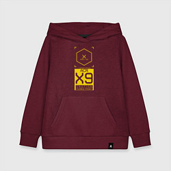 Толстовка детская хлопковая ACR X9 Cyberpunk 2077, цвет: меланж-бордовый