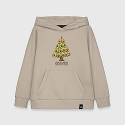 Толстовка детская хлопковая Avocado Christmas Tree, цвет: миндальный