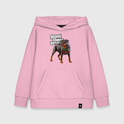 Толстовка детская хлопковая ЧОП - ротвейлер из GTA 5, цвет: светло-розовый