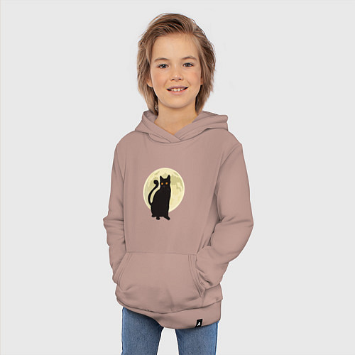 Детская толстовка-худи Moon Cat / Пыльно-розовый – фото 3