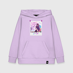 Толстовка детская хлопковая Аниме Девушка Сакура, цвет: лаванда