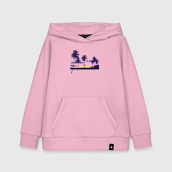 Толстовка детская хлопковая ПАЛЬМЫ, цвет: светло-розовый