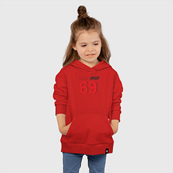 Толстовка детская хлопковая Hockey life Number series, цвет: красный — фото 2