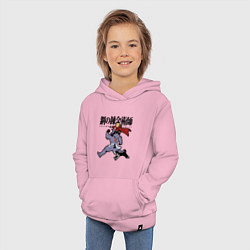 Толстовка детская хлопковая Стальные алхимики Элрик собака, цвет: светло-розовый — фото 2