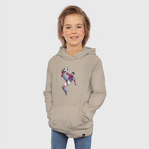 Детская толстовка-худи Messi Barcelona Argentina / Миндальный – фото 3
