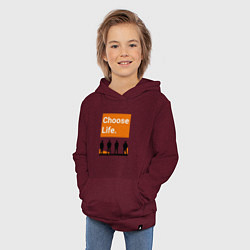 Толстовка детская хлопковая Choose Life, цвет: меланж-бордовый — фото 2