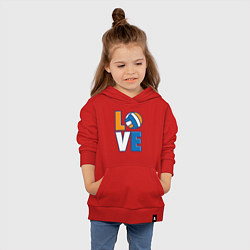 Толстовка детская хлопковая Love Volleyball, цвет: красный — фото 2