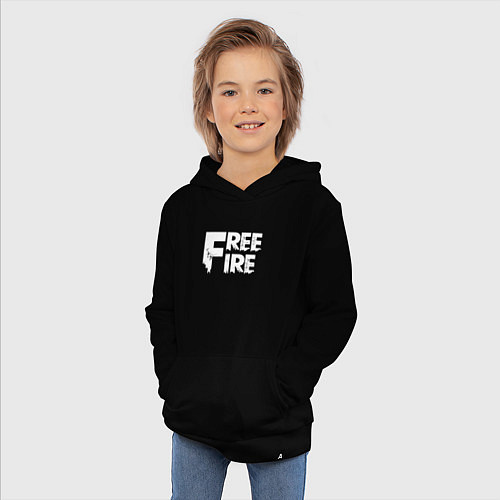 Детская толстовка-худи FREEFIRE FF WHITE LOGO Z / Черный – фото 3