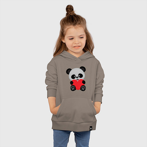 Детская толстовка-худи Love Панда / Утренний латте – фото 4