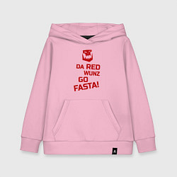 Толстовка детская хлопковая Только красное ездит быстро, цвет: светло-розовый