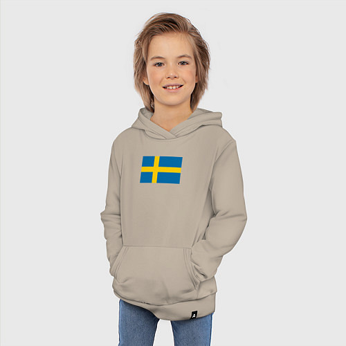 Детская толстовка-худи Швеция Флаг Швеции / Миндальный – фото 3