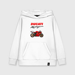 Толстовка детская хлопковая DUCATI ДУКАТИ MOTOSPORT, цвет: белый