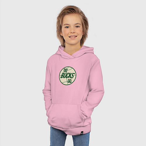 Детская толстовка-худи Go Bucks Go / Светло-розовый – фото 3