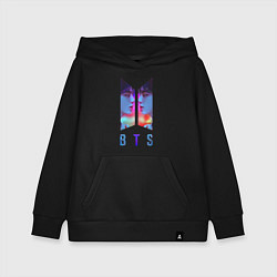 Толстовка детская хлопковая Logo BTS, цвет: черный