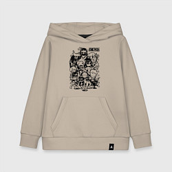 Толстовка детская хлопковая Персонажи Ван-Пис Большой куш, цвет: миндальный