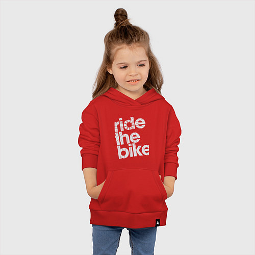 Детская толстовка-худи Ride the bike / Красный – фото 4